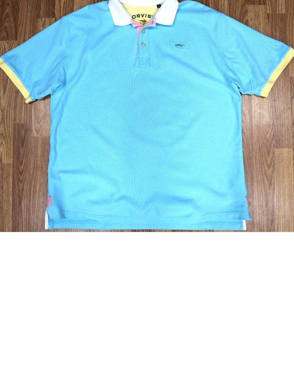 ORVIS REGULAR FIT POLO SHIRT PIQUE KNIT 100% COTTON LIGHT BLUE Sz X-LARGE, XL